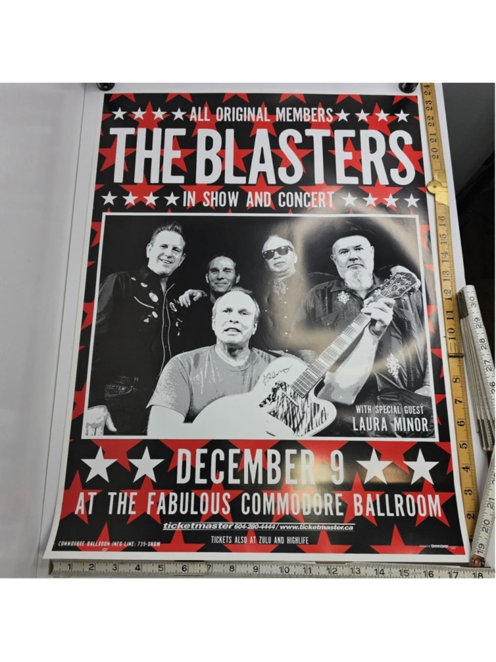 The Blasters Concert Poster Commodore Ballroom Dec 9 Vancouver Canada Music VTG